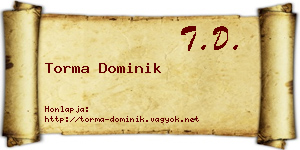 Torma Dominik névjegykártya